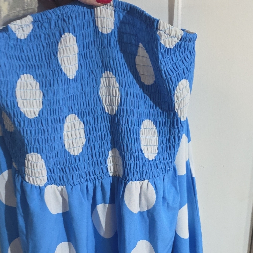 Blue and White Polka Dot Dress - Picture 3 of 3